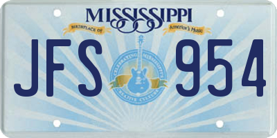 MS license plate JFS954