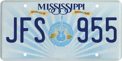 MS license plate JFS955