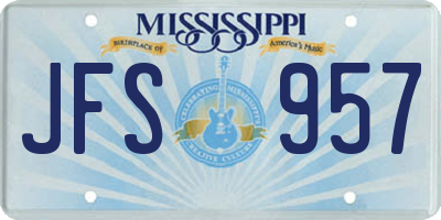 MS license plate JFS957