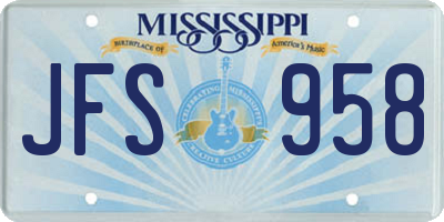 MS license plate JFS958