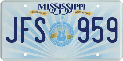 MS license plate JFS959