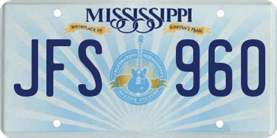 MS license plate JFS960