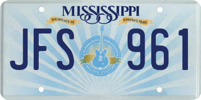 MS license plate JFS961
