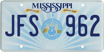 MS license plate JFS962