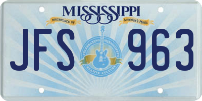 MS license plate JFS963