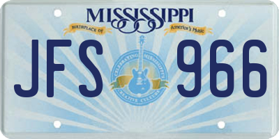 MS license plate JFS966