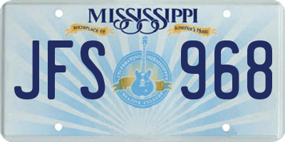 MS license plate JFS968