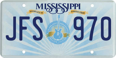 MS license plate JFS970