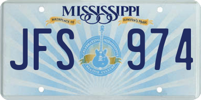 MS license plate JFS974