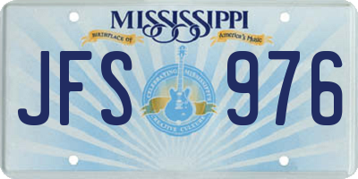 MS license plate JFS976