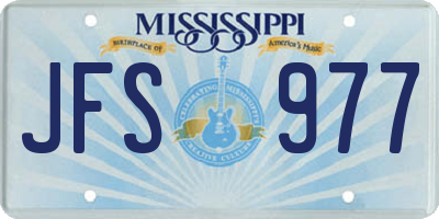MS license plate JFS977
