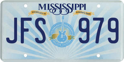 MS license plate JFS979