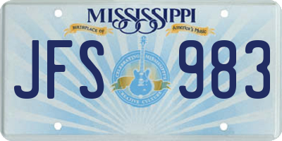 MS license plate JFS983