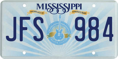 MS license plate JFS984