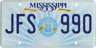 MS license plate JFS990