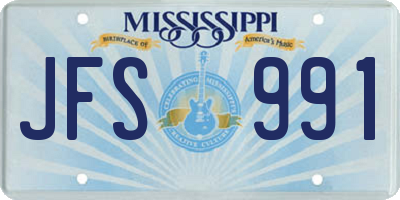 MS license plate JFS991