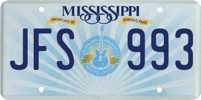MS license plate JFS993