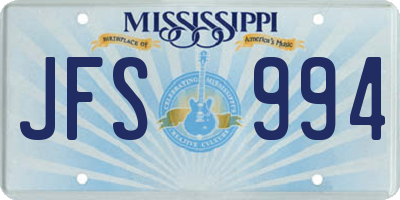MS license plate JFS994