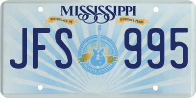 MS license plate JFS995