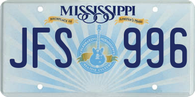 MS license plate JFS996