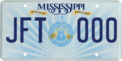 MS license plate JFT000