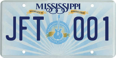 MS license plate JFT001