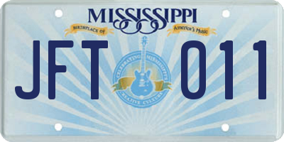 MS license plate JFT011