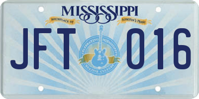 MS license plate JFT016