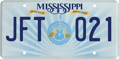 MS license plate JFT021