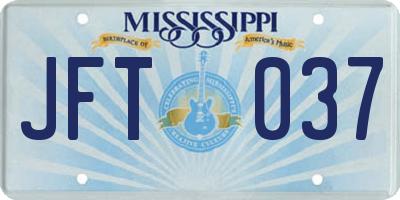 MS license plate JFT037