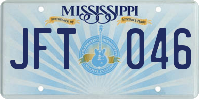 MS license plate JFT046