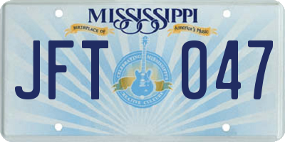MS license plate JFT047