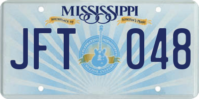 MS license plate JFT048