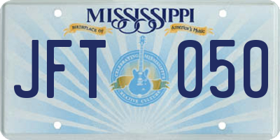 MS license plate JFT050