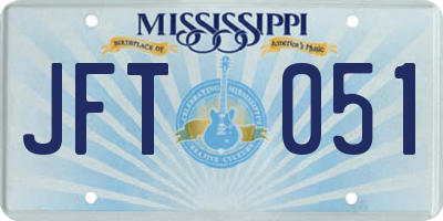 MS license plate JFT051