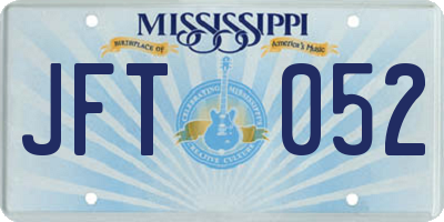 MS license plate JFT052