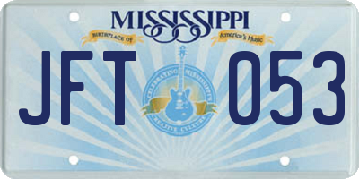 MS license plate JFT053