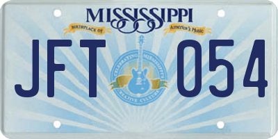MS license plate JFT054