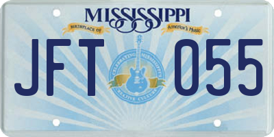 MS license plate JFT055