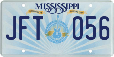 MS license plate JFT056