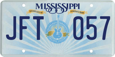 MS license plate JFT057