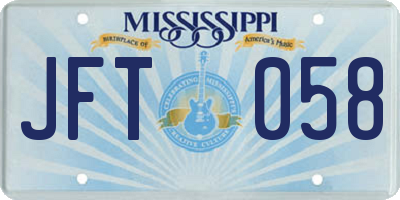 MS license plate JFT058