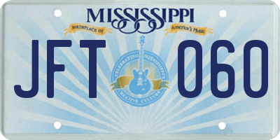 MS license plate JFT060