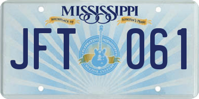 MS license plate JFT061