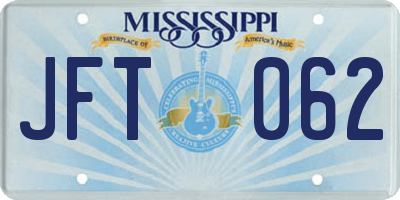 MS license plate JFT062