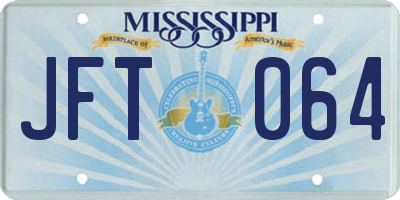 MS license plate JFT064