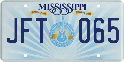 MS license plate JFT065