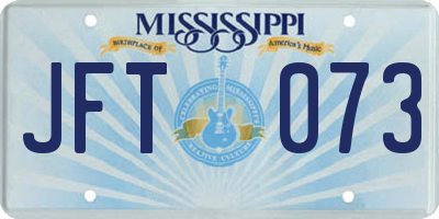 MS license plate JFT073