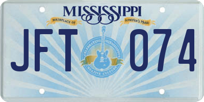 MS license plate JFT074