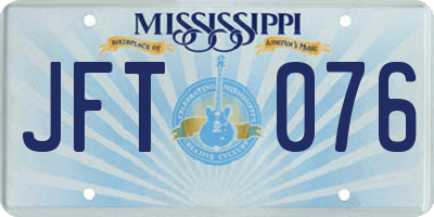MS license plate JFT076